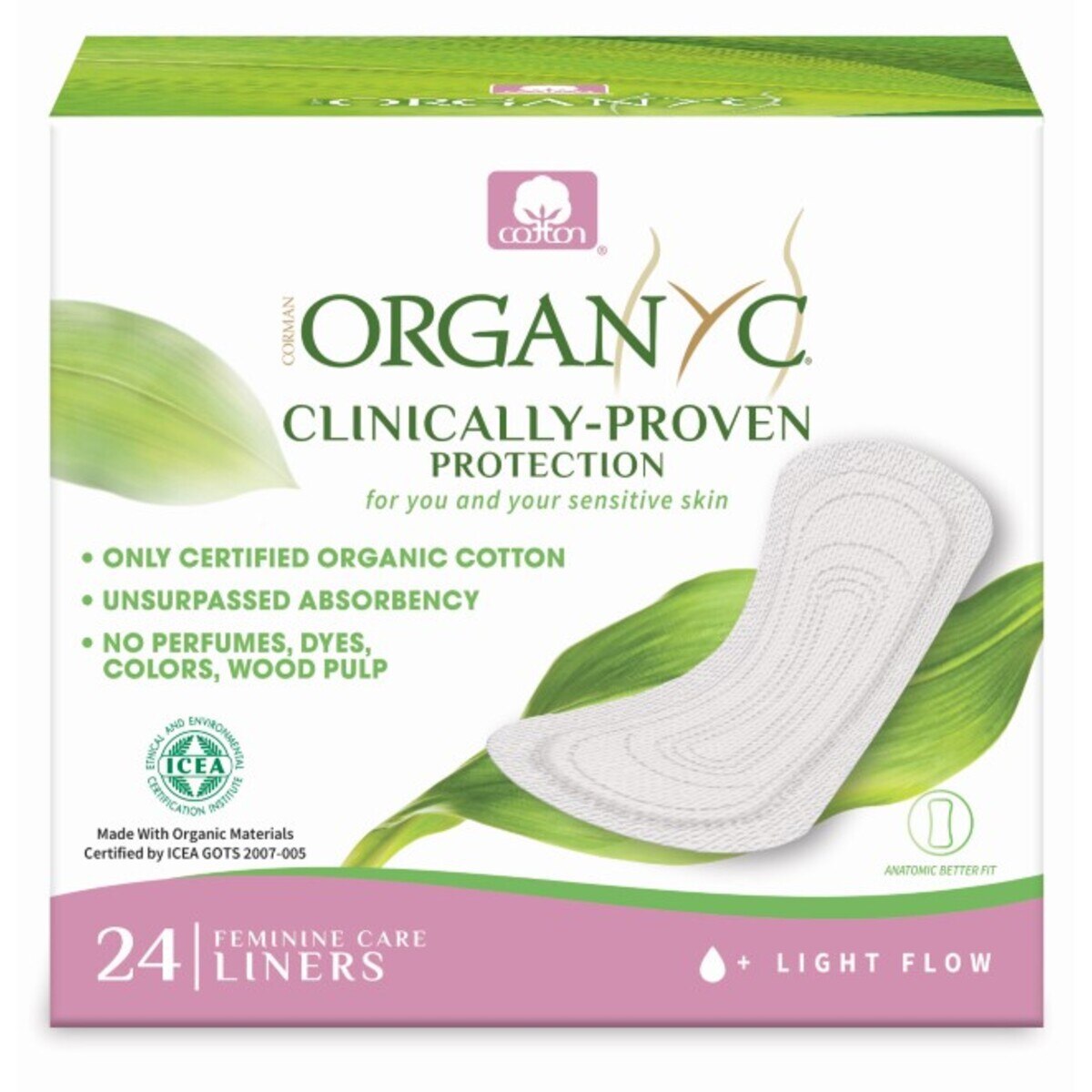 Organyc 100% Cotton Panty Liners Certified Organic