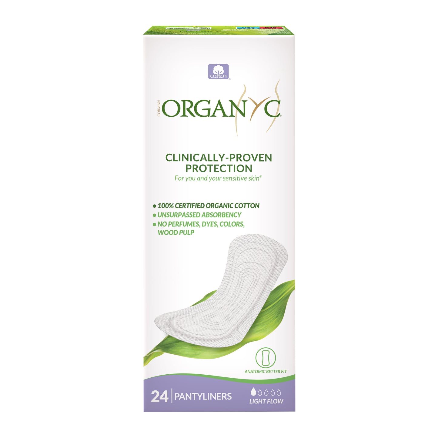 Organyc 100% Cotton Panty Liners Certified Organic